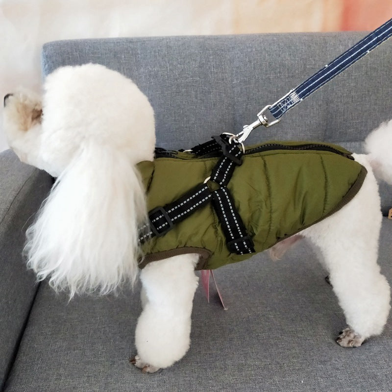 Waterproof Dog Clothes Winter Dog Coat With Harness Warm Pet Clothing Small & Big Dog Jacket