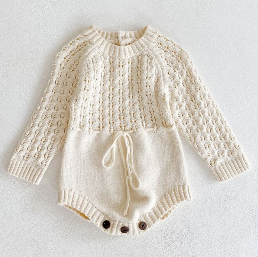 Girl Baby Knitted Hollow Waist Girdle Long Sleeves