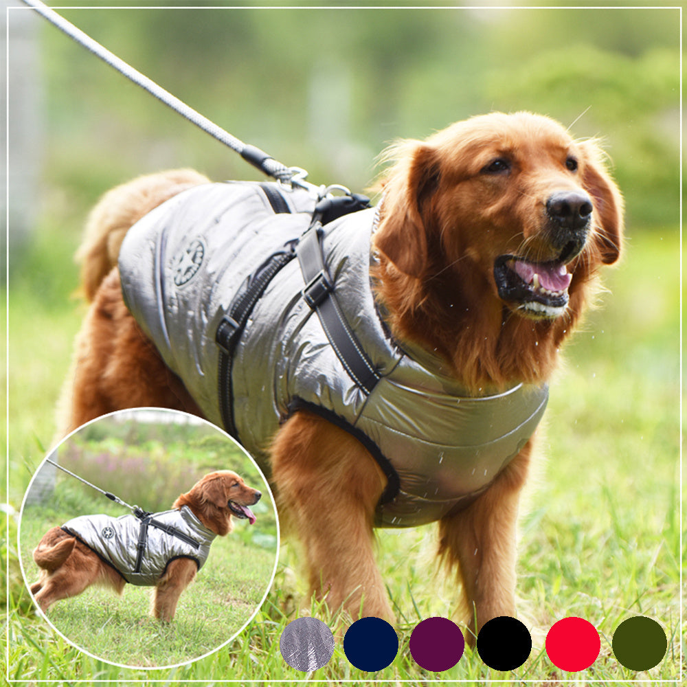 Waterproof Dog Clothes Winter Dog Coat With Harness Warm Pet Clothing Small & Big Dog Jacket