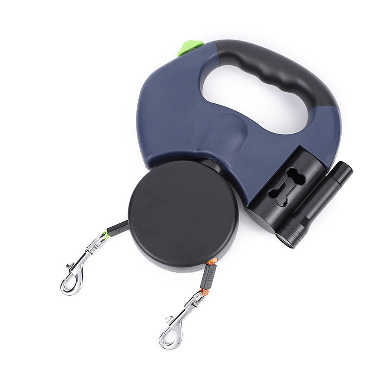 Retractable Double Dog Walking Leash With Lights