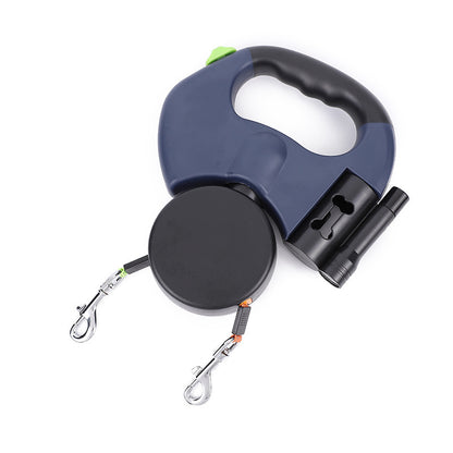 Retractable Double Dog Walking Leash With Lights