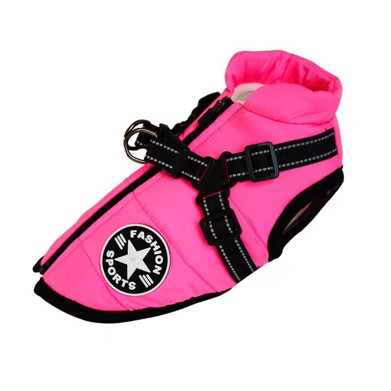 Waterproof Dog Clothes Winter Dog Coat With Harness Warm Pet Clothing Small & Big Dog Jacket