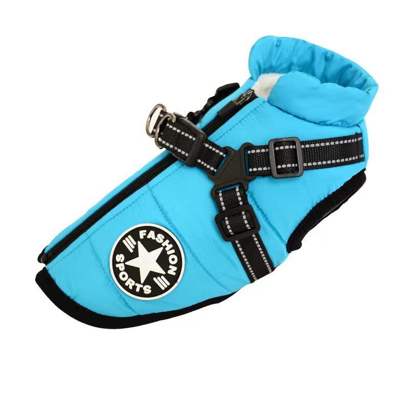 Waterproof Dog Clothes Winter Dog Coat With Harness Warm Pet Clothing Small & Big Dog Jacket